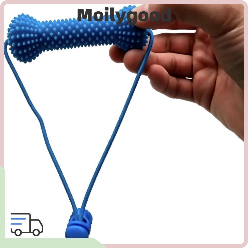 MOILYTH สุนัขเคี้ยวของเล่น, แปรงด่วน PVC Dual-Action Canine Prop, ความคิดสร้างสรรค์ Blue interactive Snack Dispensing Ball สุนัขแปรงสีฟันของเล่นสําหรับสุนัขขนาดกลางขนาดเล็ก