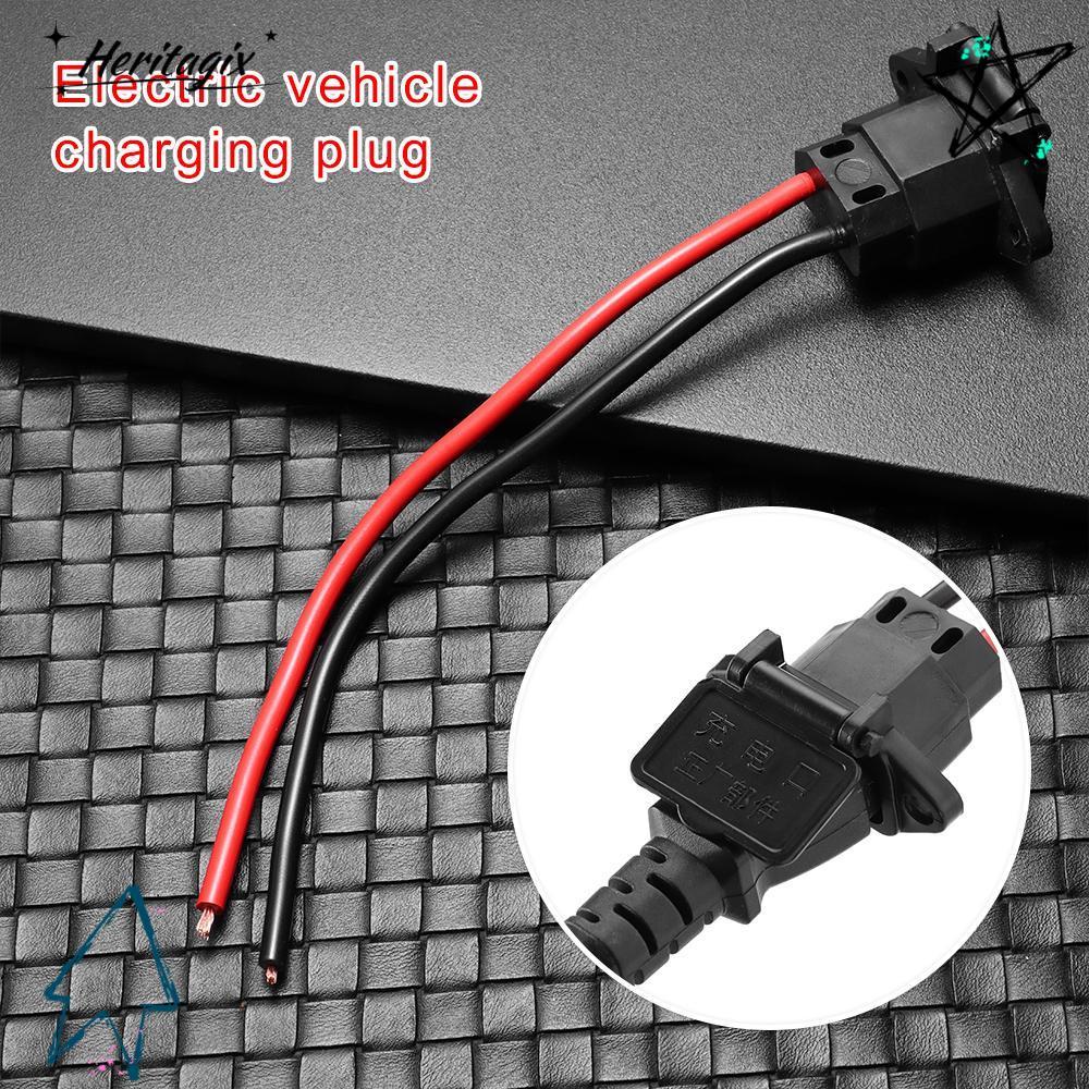 HERITAGIX 1/2/5pcs E-bike Battery Charger สําหรับ 36V 48V ปลั๊กชาร์จสามแนวตั้งชิ้นส่วนรถยนต์ไฟฟ้า
