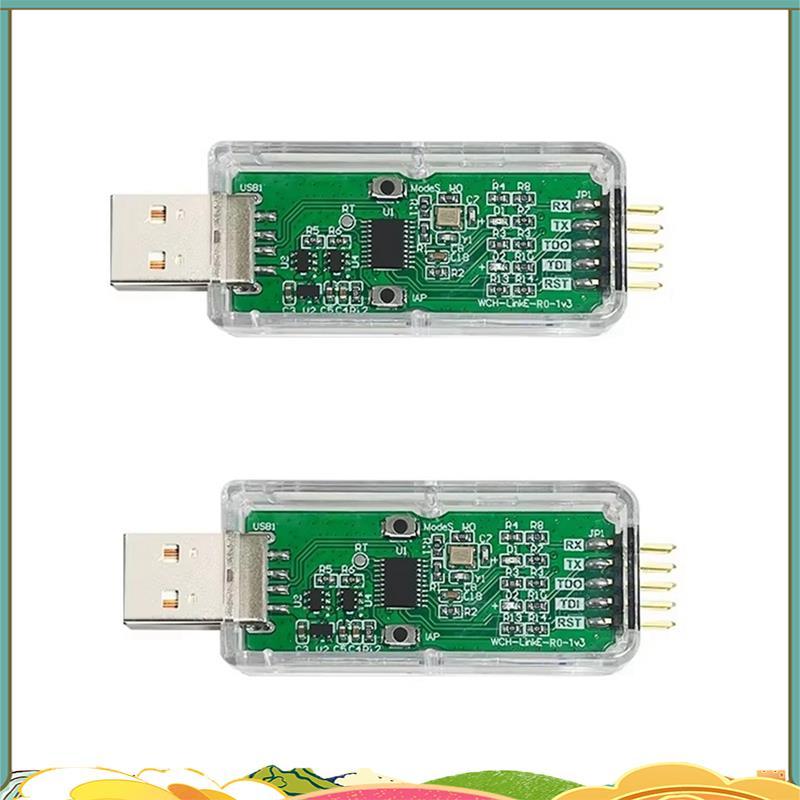 2 ชิ้น WCH-LinkE ออนไลน์ดาวน์โหลด Debugger รองรับ WCH RISC-V สถาปัตยกรรม MCU/SWD อินเทอร์เฟซ 1 พอร์ต