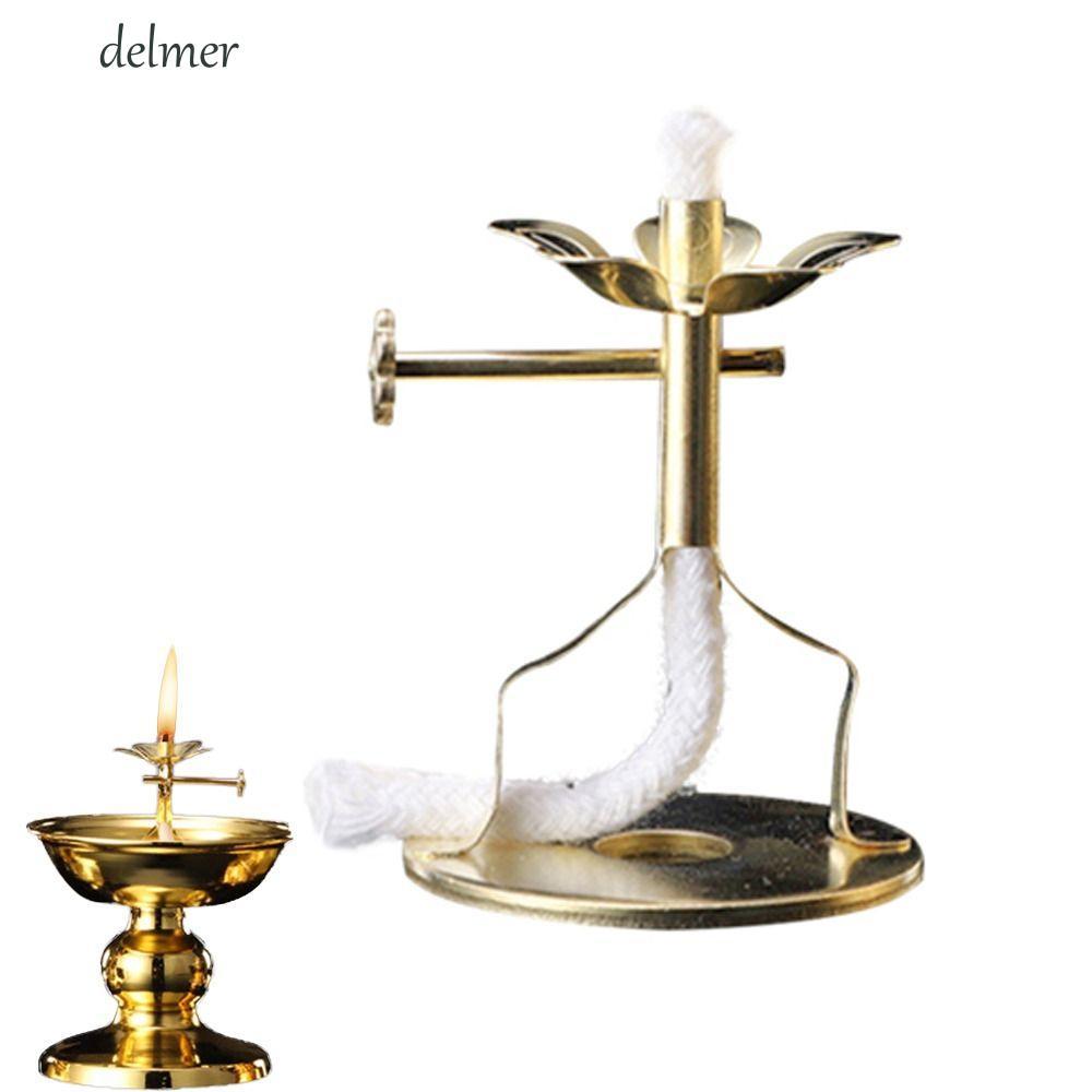 DELMER Wick Holder ตะเกียงน้ํามัน ทองเหลืองอัลลอยด์ Telescopic พร้อม Wick Lotus Wick Base