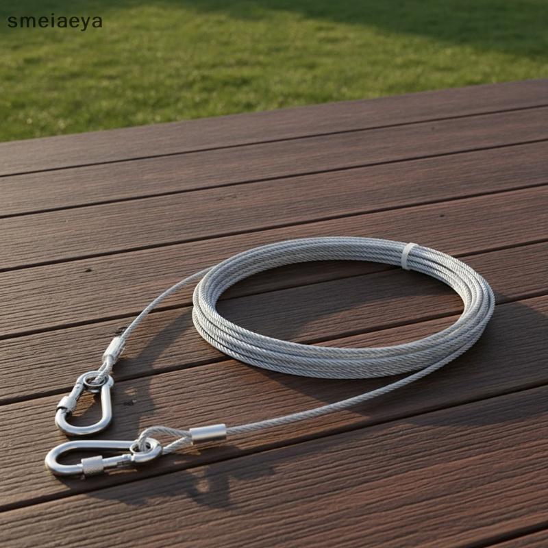 [SME] 2 ชิ้น Double-headed Dog Tie Out Cable Weatherproof Steel Pet Leash Rope with Metal Bule for O