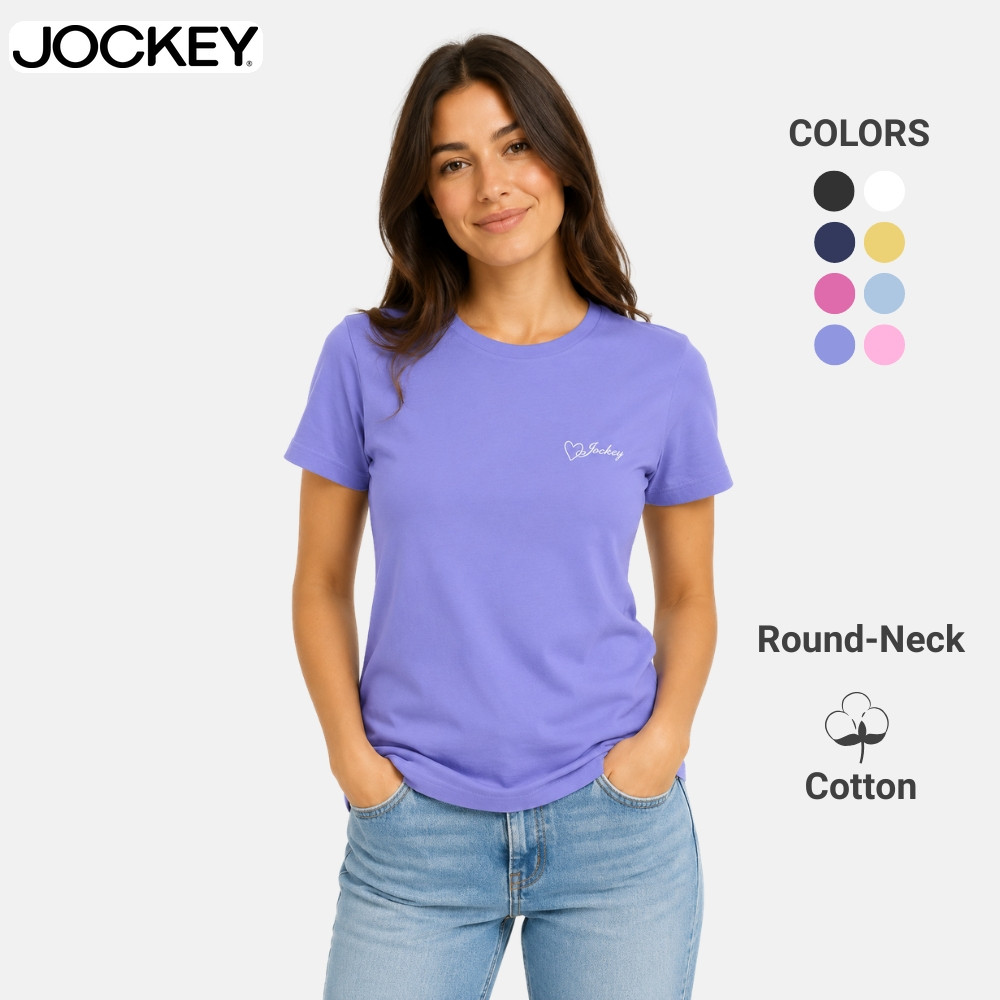 Jockey เสื้อยืดคอกลมผู้หญิง Basic Tee พร้อมเย็บปักถักร้อย JLT358945