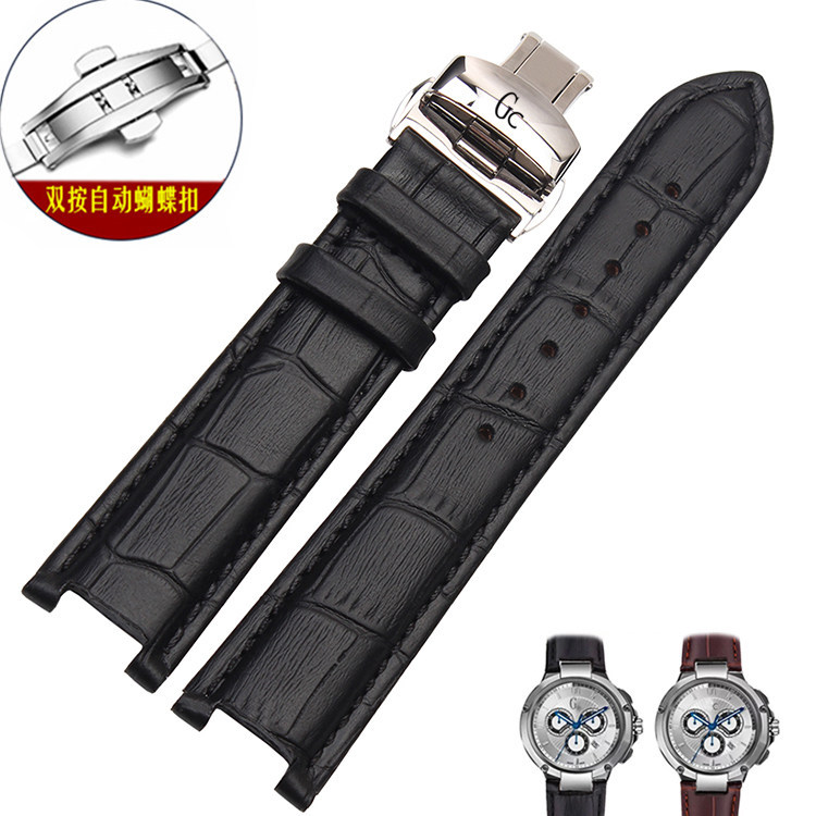 สายนาฬิกา Guess Notch 20 22mm gc หัวเข็มขัดผีเสื้อสร้อยข้อมือหนังวัวแท้เข็มขัดผู้ชายนาฬิกา