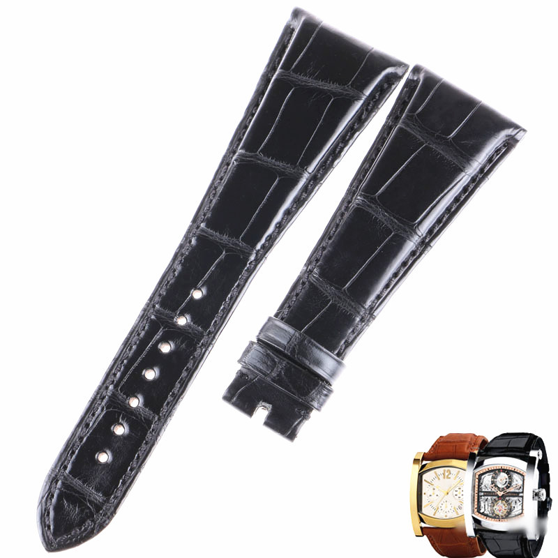 เหมาะสําหรับ Bulgari SASIOMA Series AA48SG/AA44SG หนังแท้ Cowhide หนังจระเข้สายนาฬิกาผู้ชายผู้หญิง