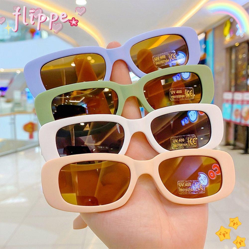 FIPE Kids Oval Frame Sun Glasses, Sun Protection Outdoor Childrens Square Glasses, Cute Summer Shade