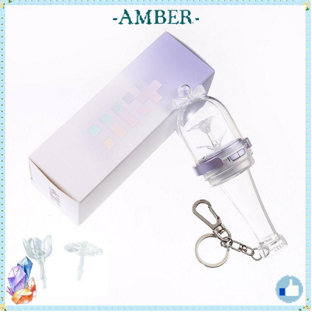 AMBER MINI Glow Stick, พวงกุญแจรุ่นจี้ออกแบบ Kpop Idol Lightstick, พัดลมคอลเลกชัน Glow Feature Mini 