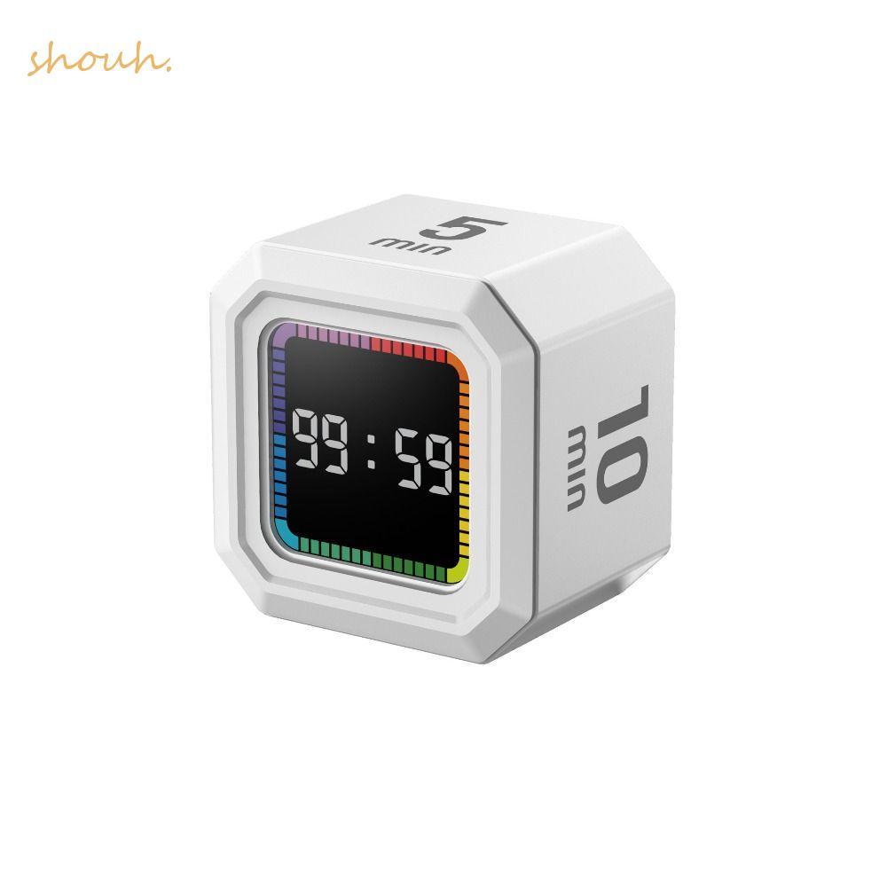 SHUH Digital Flipping Timer, Gravity Sensing ชาร์จ Pomodoro Timer Cube, 5/10/25/40min การหมุนจับเวลา