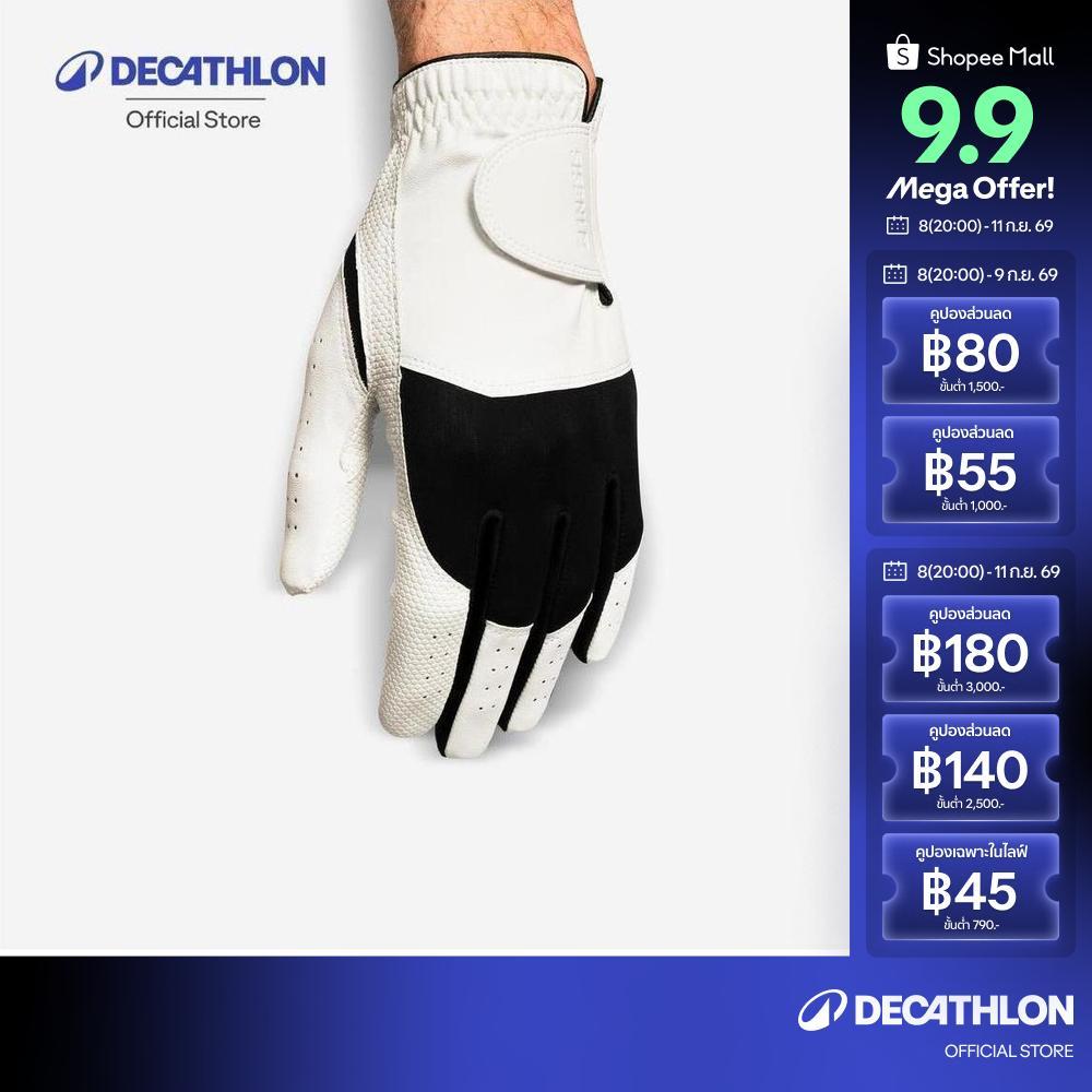 Decathlon Men’S Golf Glove Right Handed ถุงมือกอล์ฟสำหรับผู้ชายถนัดขวา รุ่น 100 - White/Black