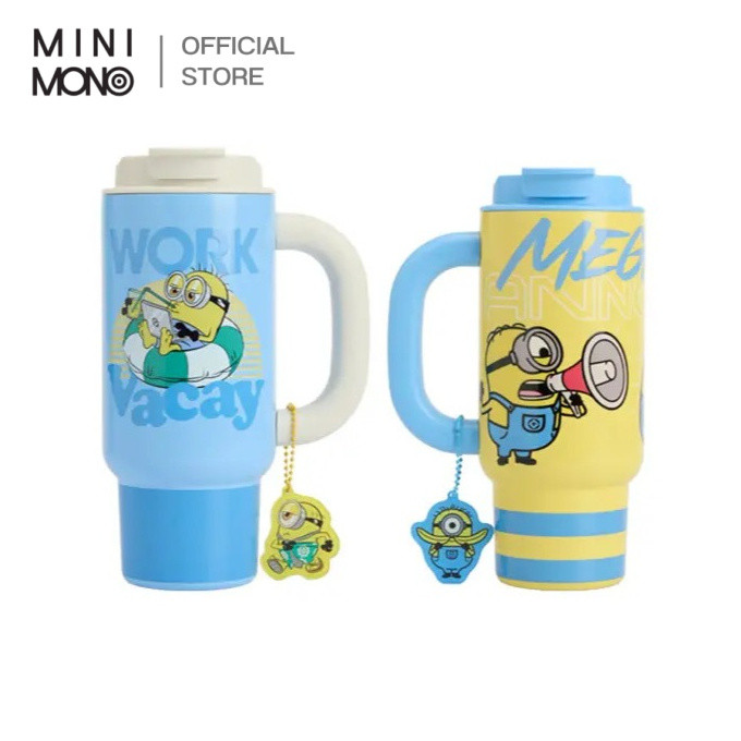 Mini Mono แก้วน้ำเก็บอุณหภูมิ แบบมีหูจับ ลาย Minions ความจุ 800 มล.