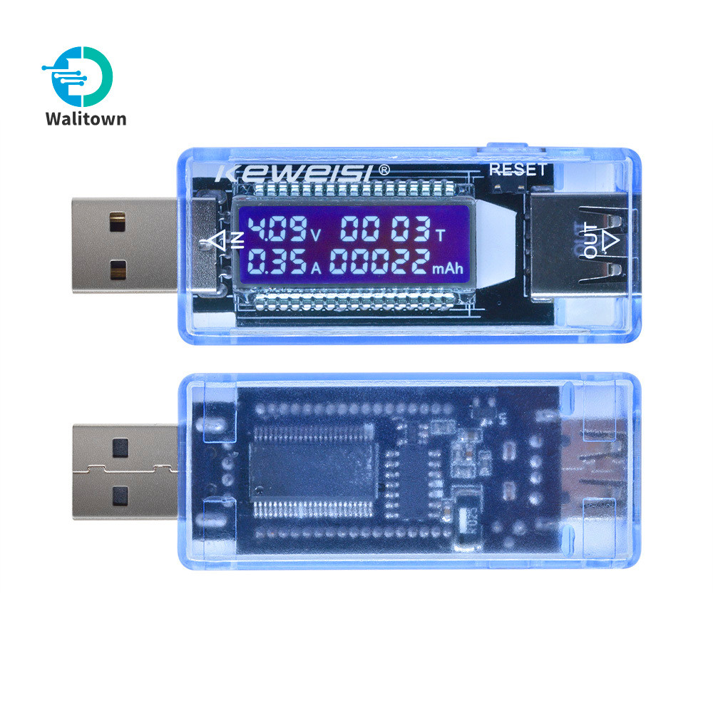 KWS-V20 KWS-V21 เครื่องทดสอบมิเตอร์แรงดันไฟฟ้าและกระแสไฟ USB พร้อมหน้าจอแสดงผล LCD