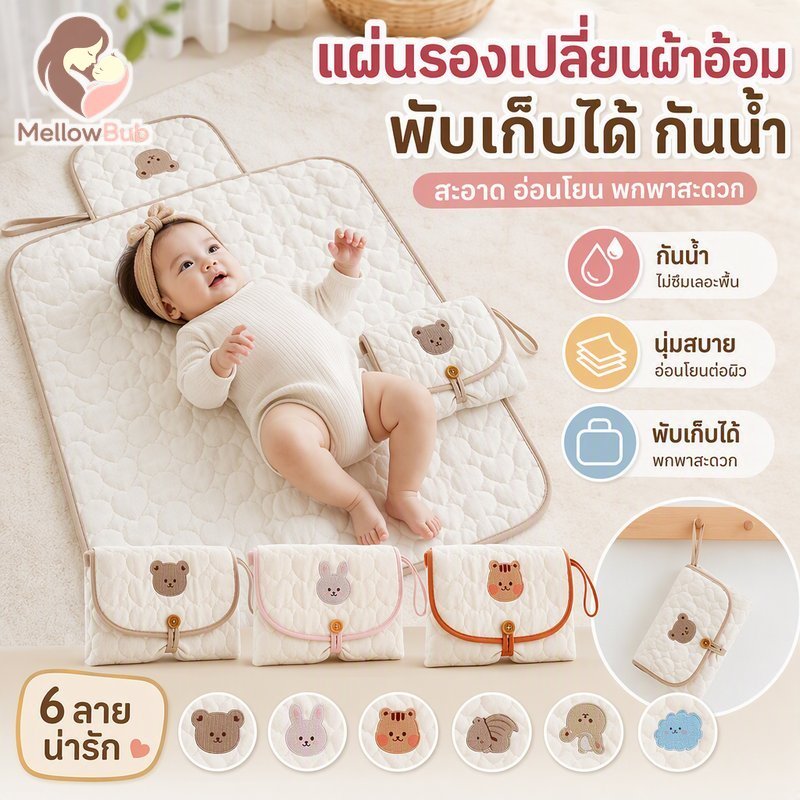 แผ่นรองเปลี่ยนผ้าอ้อมแบบพกพาแผ่นรองดูดซับเด็กแผ่นรองเตียงแบบใช้แล้วทิ้งดูดซับอย่างรวดเร็วนุ่ม