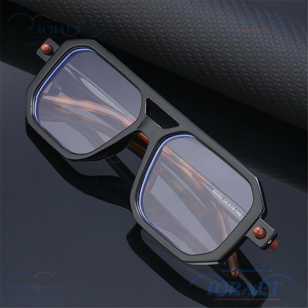 CRAFT Double Bridge Retro Glasses UV 400 Leopard Sun Glasses