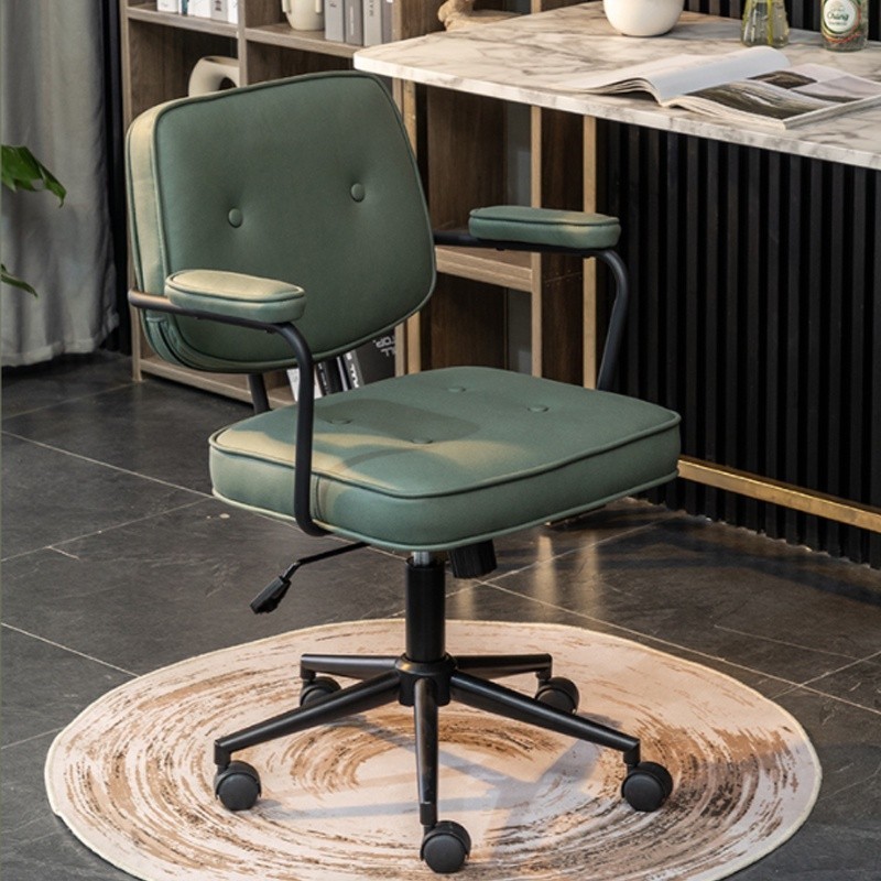 Office Study Chair Household Beige Computer Chair Ergonomic Chair Technology Cloth/PU