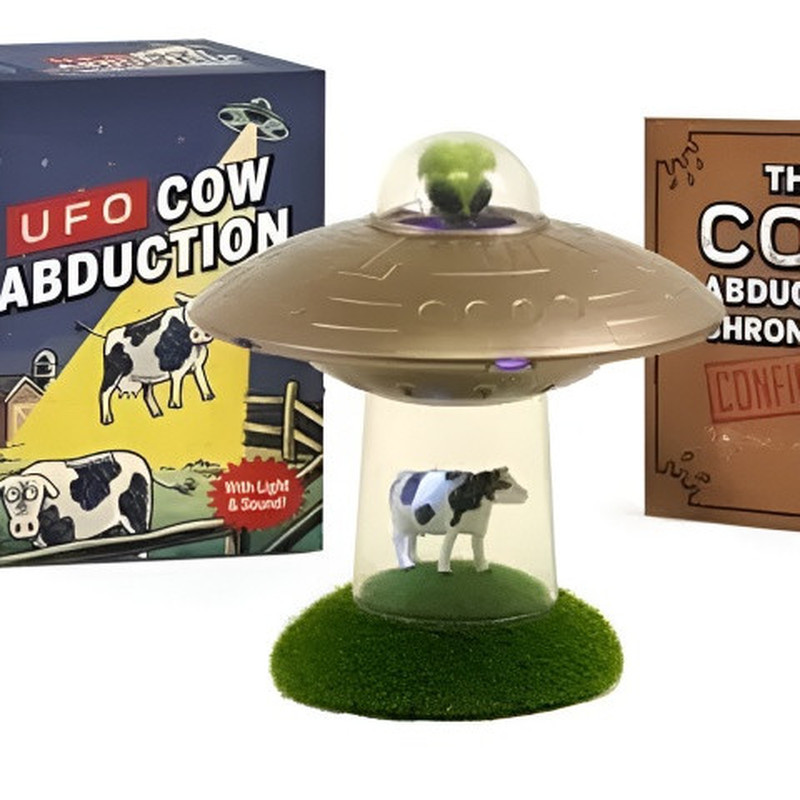((คลังสินค้าพร้อม) ต่างประเทศ UFO Kidnapping Cow Luminous UFO ของเล่นเครื่องประดับ ufo ของเล่นต่างปร