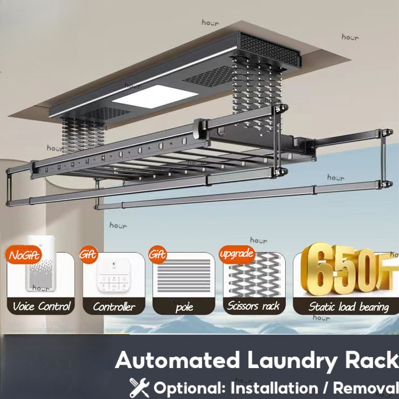 Stretchable Automated Laundry Rack with Drying and Antivirus Function Electric Lifting Clothes Rack