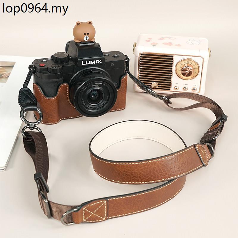 เหมาะสําหรับ Panasonic g100d เคสป้องกัน g100k กระเป๋ากล้อง Lumix g100 ฐานกล้อง Retro สายคล้องไหล่กล้