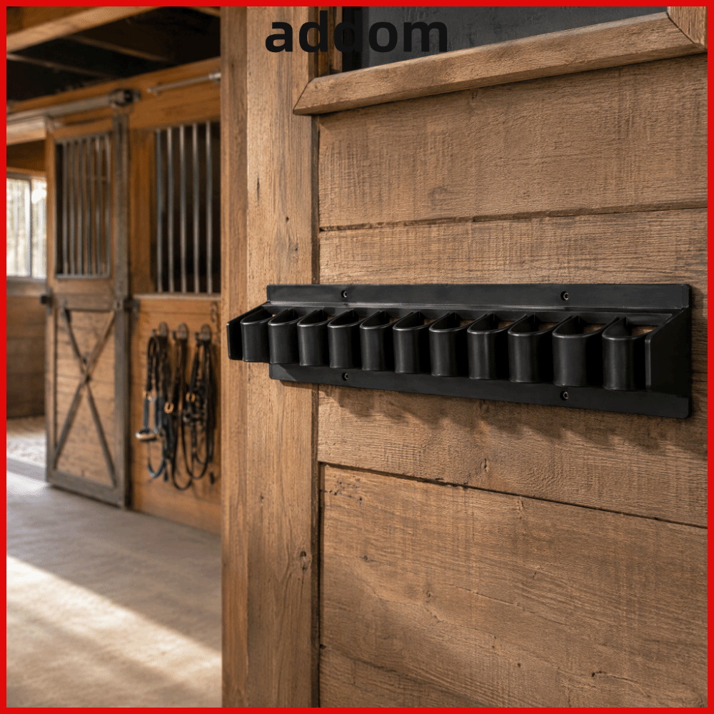 ADDOM Horse Whip Crop Holder, Plastic Space Saving Horse Whip Crop Rack, สะดวกสีดําติดตั้งง่ายติดผนั