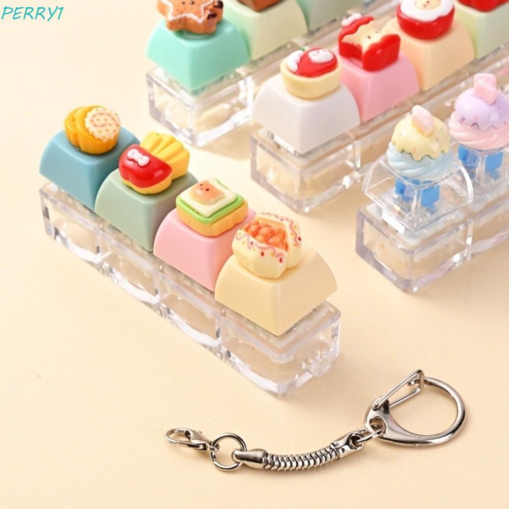 PERRY Keycap Fidget พวงกุญแจ, Mechanical Bear Keycap คีย์บอร์ด Clicker ของเล่นพวงกุญแจ, Fidget พวงกุ