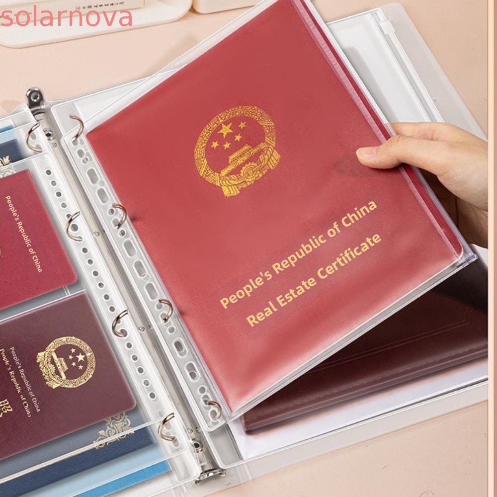 SOLARNOVA กระเป๋าเก็บเอกสาร,7-in-1 A4/A5/B5 Zip File Bag,ปฏิบัติกันน้ํากันฝุ่นหลวมแฟ้ม Binder อุปกรณ