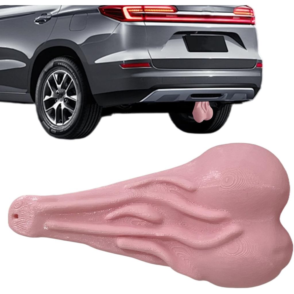 ตลก Trailer Hitch ฝาครอบลูกถั่ว 16.5x8.6x4.1 ซม.ABS แขวนรถบรรทุกลูกถั่ว, Ball Nutss Sack สําหรับรถบร