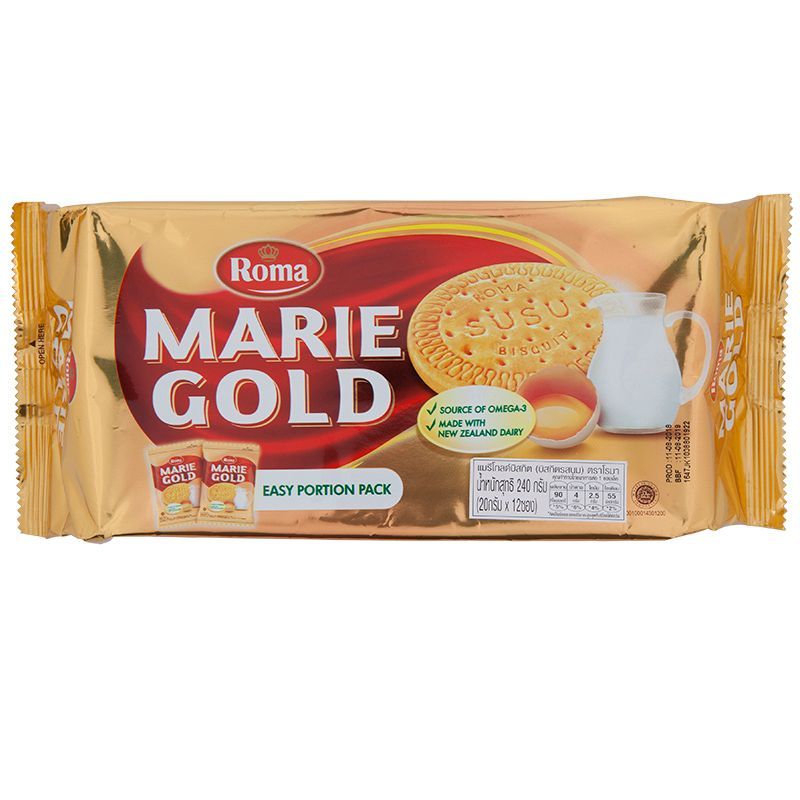 โรม่าแมรี่โกลด์บิสกิตรสนม 220กรัม Roma Marie Gold Biscuit 220g.