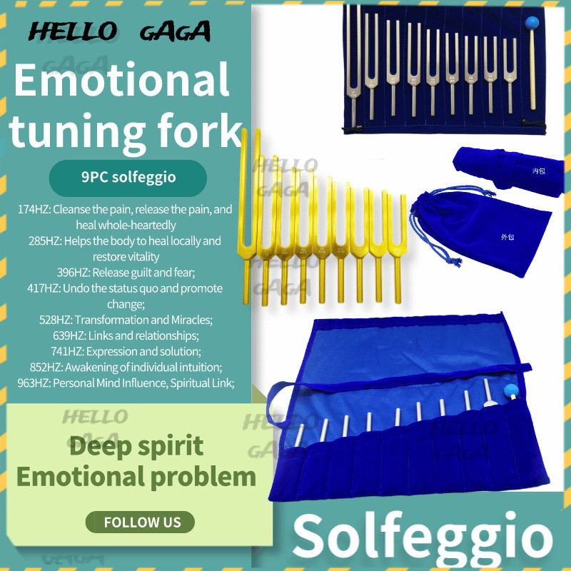 Tuning fork🔔ส้อมจูนเสียง🔔Solfeggio ส้อมปรับแต่งอารมณ์ ชุดส้อมปรับแต่งสีทอง 174HZ28539641752863974185