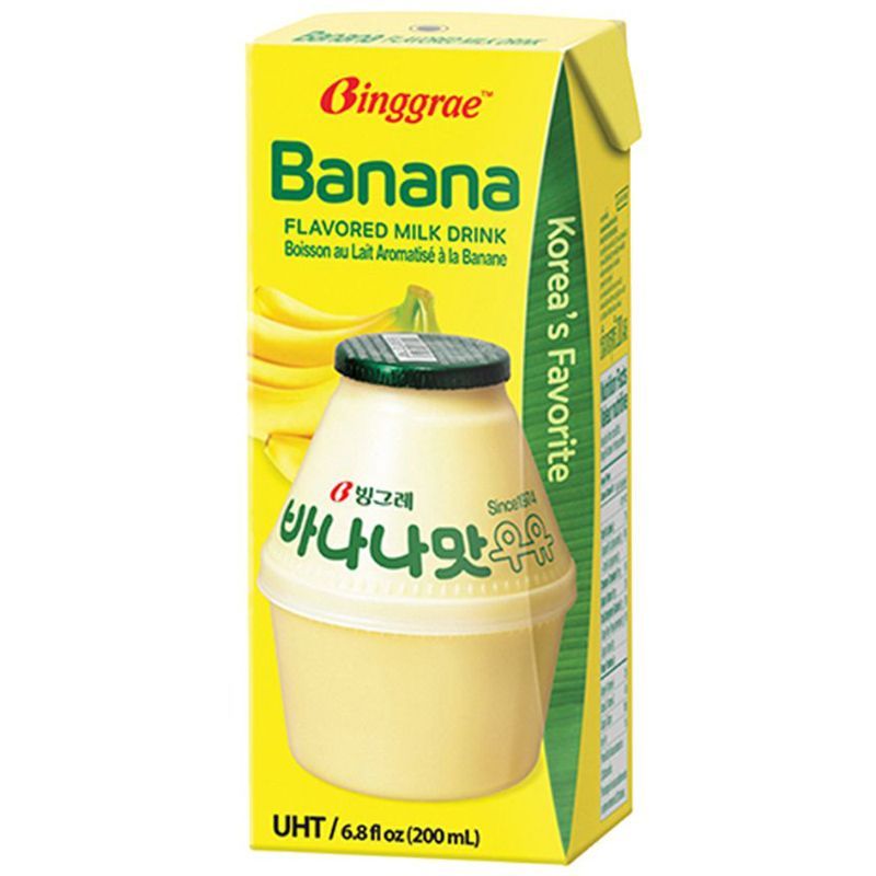 บิงกือเรนมปรุงแต่งรสกล้วยหอม 200ซีซี Binggrae Banana Flavored Milk 200cc.