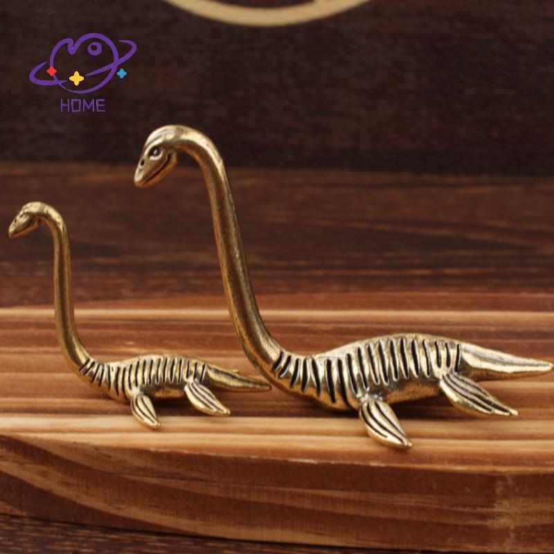 [mayhome] ทองเหลืองโบราณ Handmade Loch Ness Monster Figurine 1 ชิ้น Vintage Collectible Decor สําหรั