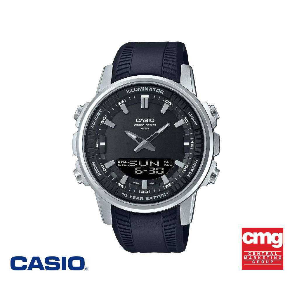 CASIO นาฬิกาข้อมือ CASIO รุ่น AMW-880-1AVDF วัสดุเรซิ่น สีดำ