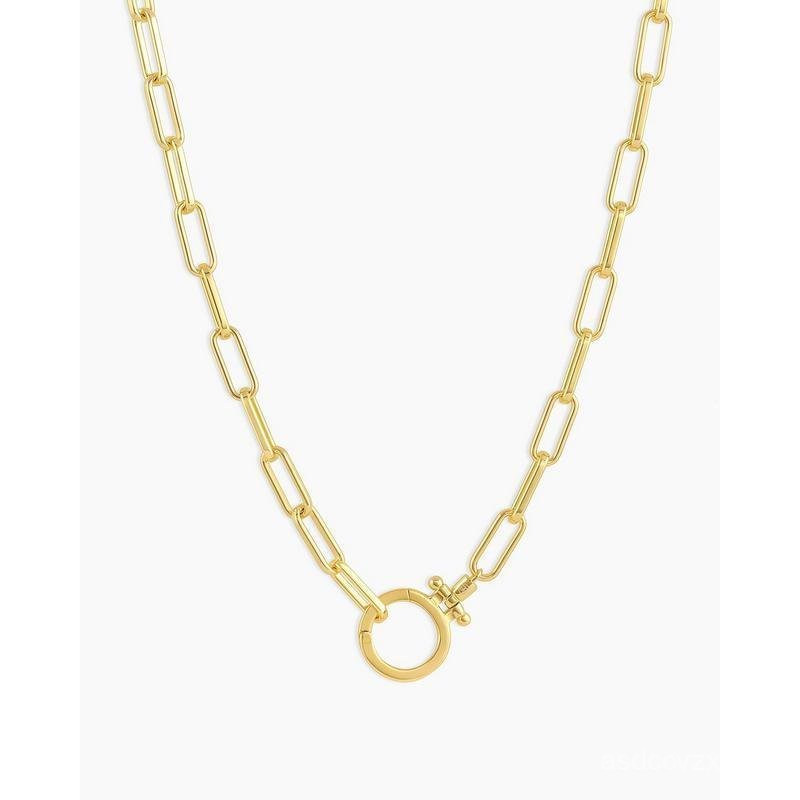 Gorjana–Parkerสร้อยคอ–18KGold-PlatedPaperclipChain–Timeless&Jewelry–FoundationforLayeredLooks AOZJ
