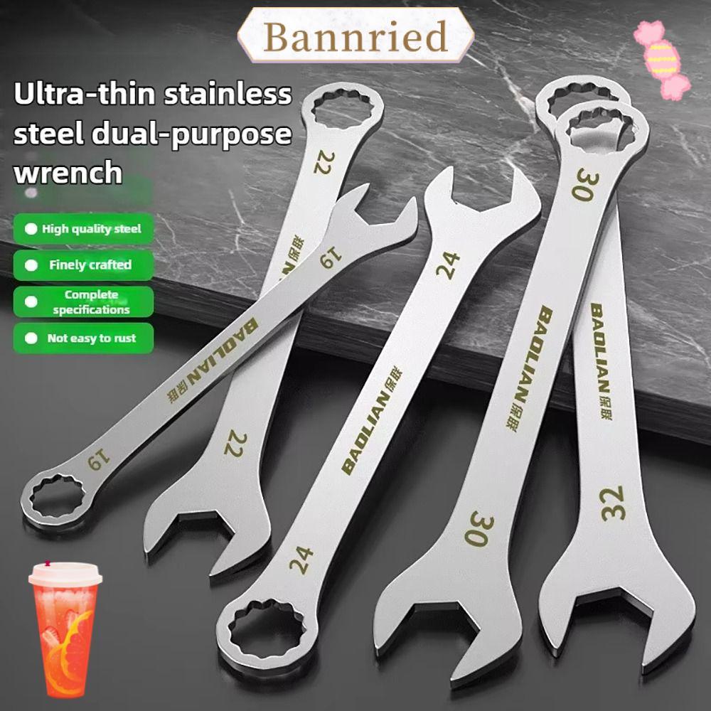 BANNRIEDSG 1 ชิ้นประแจปลายเปิดบางเฉียบ, 3 มม.ความหนา Double-end Ratchet Spanner, 5-32 มม.Multi-Function Open-end ประแจจักรยานรถจักรยานยนต์รถซ่อมเครื่องมือ