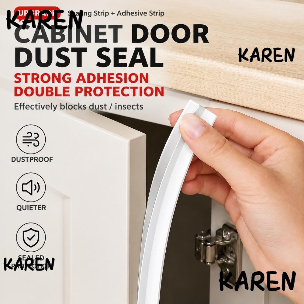 KARENGOODS แถบกันฝุ่นประตูตู้, แถบซีล TPE 2.8M, แถบเติมช่องว่างแบบมีกาวในตัว กันความชื้น