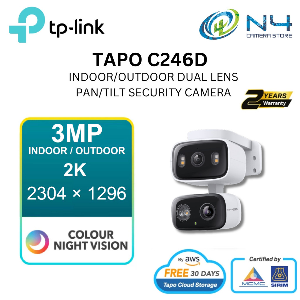 TP-LINK TAPO C246D Indoor/ Outdoor Dual Lens Pan/Tilt Security Camera