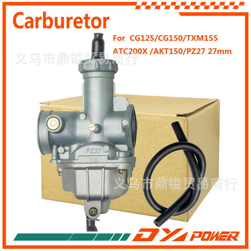 PZ27 คาร์บูเรเตอร์โลหะผสมสังกะสีสําหรับ CG125 CG150 TXM155 ATC200X AKT150 รถจักรยานยนต์