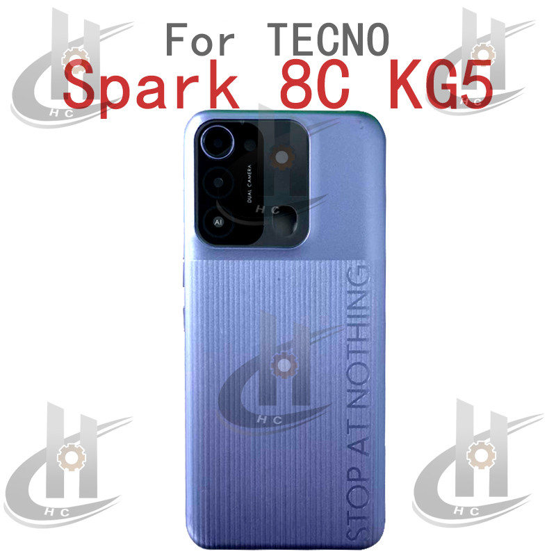 สําหรับ Tecno Spark 8C KG5K KG5JBattery ฝาหลังกรอบกลาง + ปุ่ม + กรอบหน้า LCD + เลนส์กรอบกล้อง - รูปที่ 7
