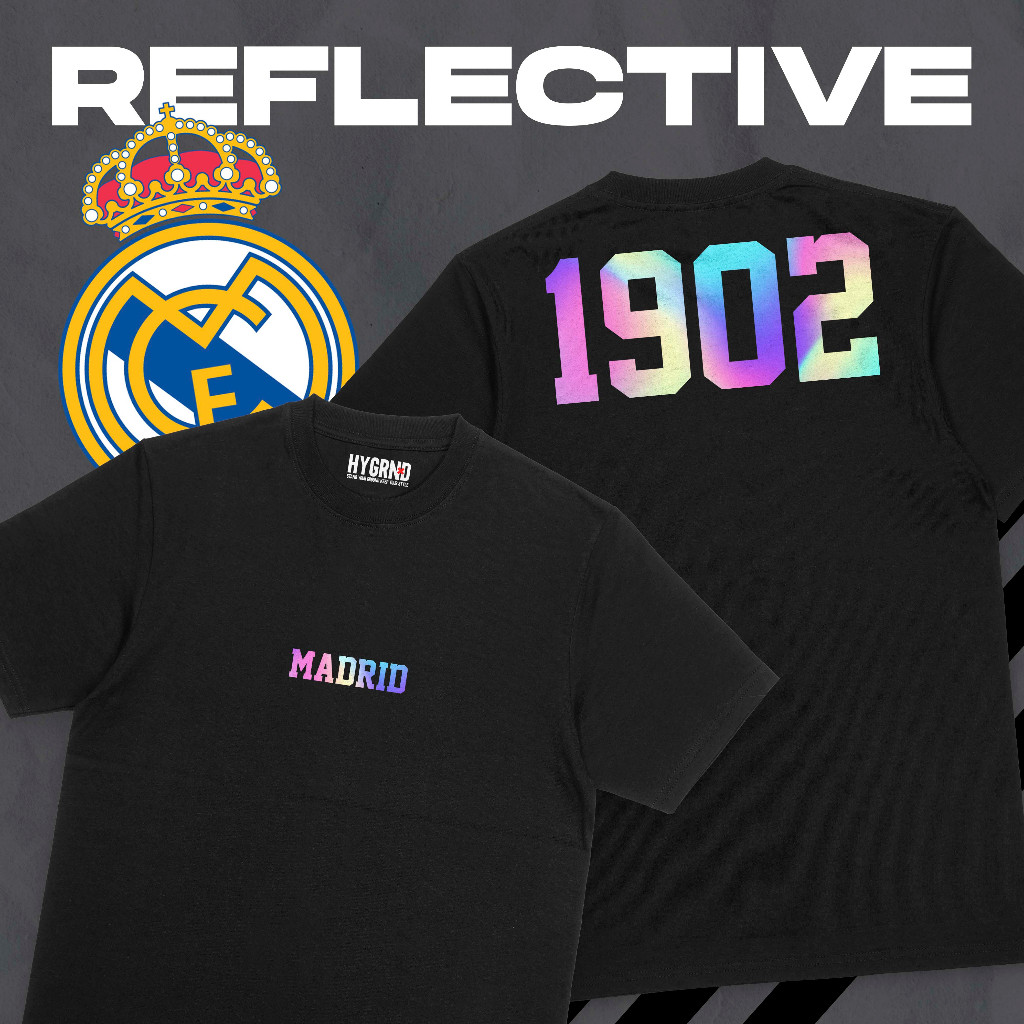 เสื้อยืด Heyground Real Madrid "สะท้อนแสง Madrid" - Real Madrid Camphion 14 2022/A POR LA 14 เสื้อยื
