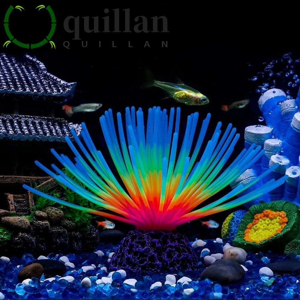 QUILLAN Luminous Sea Urchin, จําลองเรืองแสง Sea Urchin หลอดไฟ, ตกแต่งซิลิโคนนุ่มปลอม Luminous Soft C