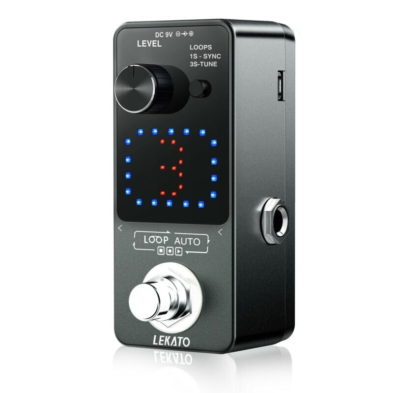 Lekato ni Effect Pedal Tuner Looper เหยียบกีตาร์ไฟฟ้า Looper บันทึก 3 Wave Slot ต่อ 6 M PedalboardTH