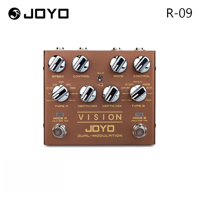 JOYO R-09 VISION Multi-Effect กีตาร์ 9 Effects Dual Channel Modulation Pedal Tap Tempo Mini Effect T