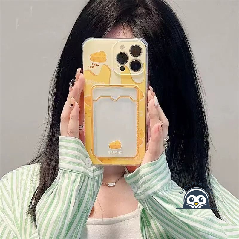 SAMSUNG น่ารักชีสอิโมจิผู้ถือบัตรเคสโทรศัพท์สําหรับSamsung Galaxy A91 A90 A82 A81 A73 A72 A71 A70S A