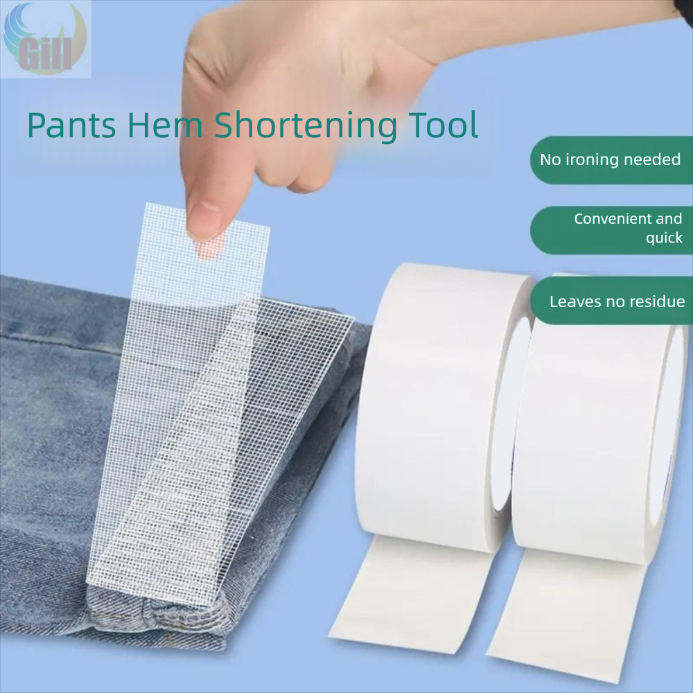 GILL 10Yards Hot Melt เทปสองด้าน,ผ้าไม่ทอไม่ต้องเย็บเทป Hem, เหล็กทนทานความร้อน Fastener Bond ครัวเร