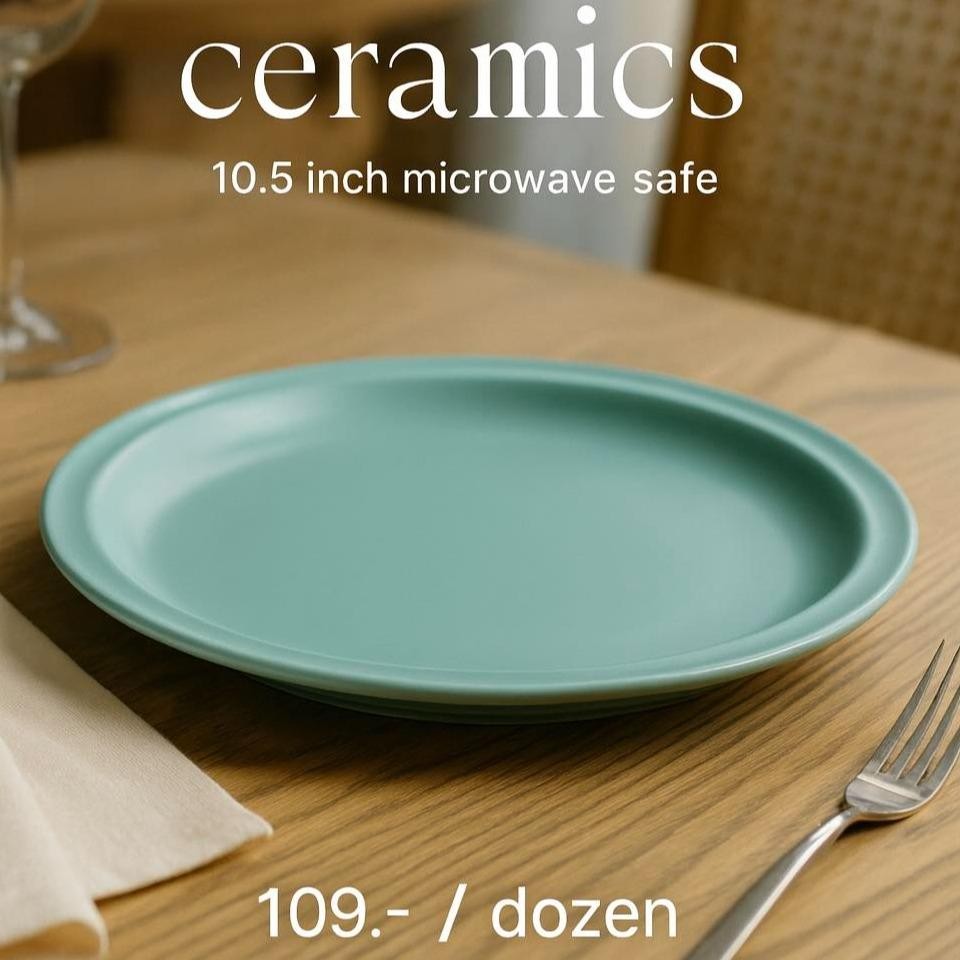 จาน 10.5 นิ้ว สีเขียวมิ้นต์ เนื้อแมท - เข้าเครื่องล้างจาน และรับประกันความปลอดภัยในการใช้งานกับไมโครเวฟ