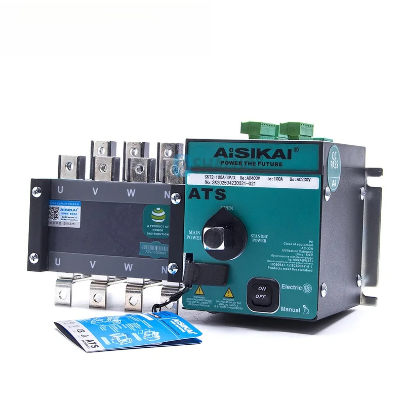 Original AISIKAI ATS 400A 630A 4P Generator Dual Power Automatic Transfer Switch AC220V Genset Parts