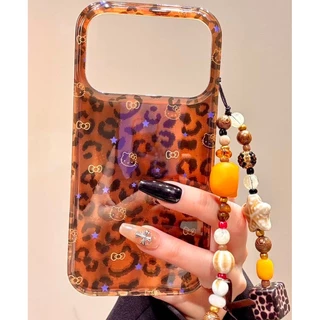 หรูหราเต็มหน้าจอสีน้ําตาลด้านล่างเสือดาวเส้น เคที แมวเคสโทรศัพท์สําหรับ ไอโฟน17 มือโปร สูงสุด 16 15 14 13 มือโปร สูงสุด กันกระแทกป้องกันกล้องป้องกันการหล่นฮาร์ดปกหลัง