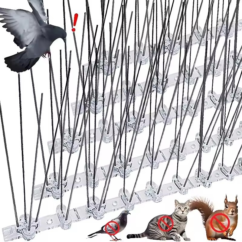 1/3/5 ชุดสแตนเลสสตีลนกควบคุม Spikes - รั้วหลังคา Anti Pest Repellers