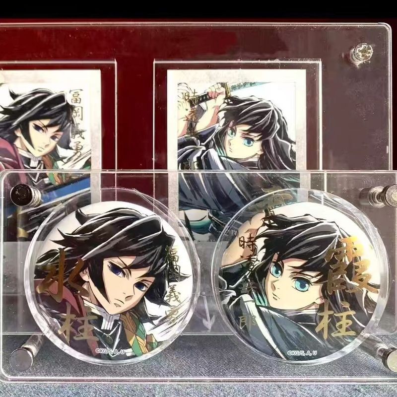 Demon Slayer/Giyu/Muichiro/Demon Slayer Tokito Muichiro Tomioka Giyuu พัดลมเข็มกลัดตกแต่ง/kkll