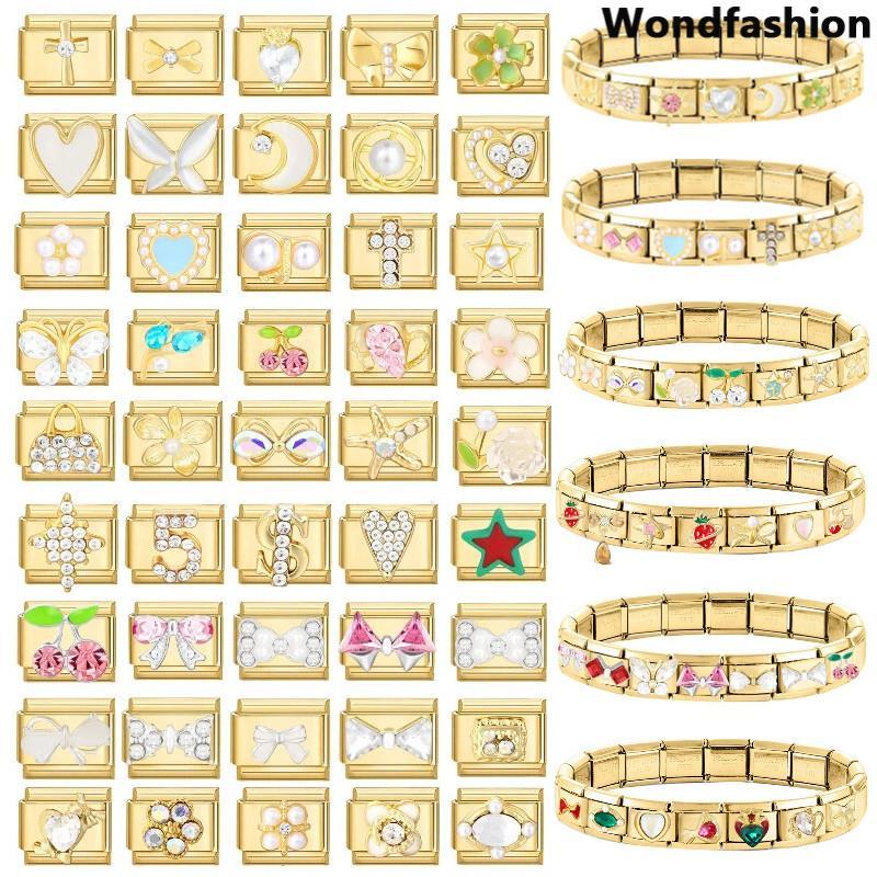 สร้อยข้อมือสแตนเลสขนาด 9 มิลลิเมตร สไตล์อิตาลี เสน่ห์ vintage สำหรับการทำเอง