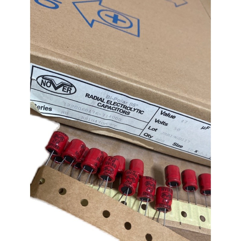 47UF 50V สหราชอาณาจักร Nova NOVER เสื้อคลุมสีแดงสัญญาเสียงตัวเก็บประจุไฟฟ้า BP 10 * 12 ตัวเก็บประจุ