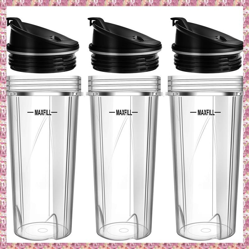 [VCR] อะไหล่เปลี่ยนเครื่องปั่นสําหรับเปลี่ยนถ้วยเครื่องปั่น 3 แพ็ค 16 ออนซ์พร้อมฝาปิด To-Go สําหรับ 