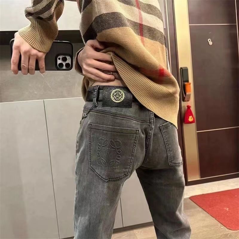 กางเกงยีนส์ LOEWE1580 สไตล์ใหม่ ทรง.slim.fit สำหรับผู้ชาย สวมใส่ได้ทุกวัน